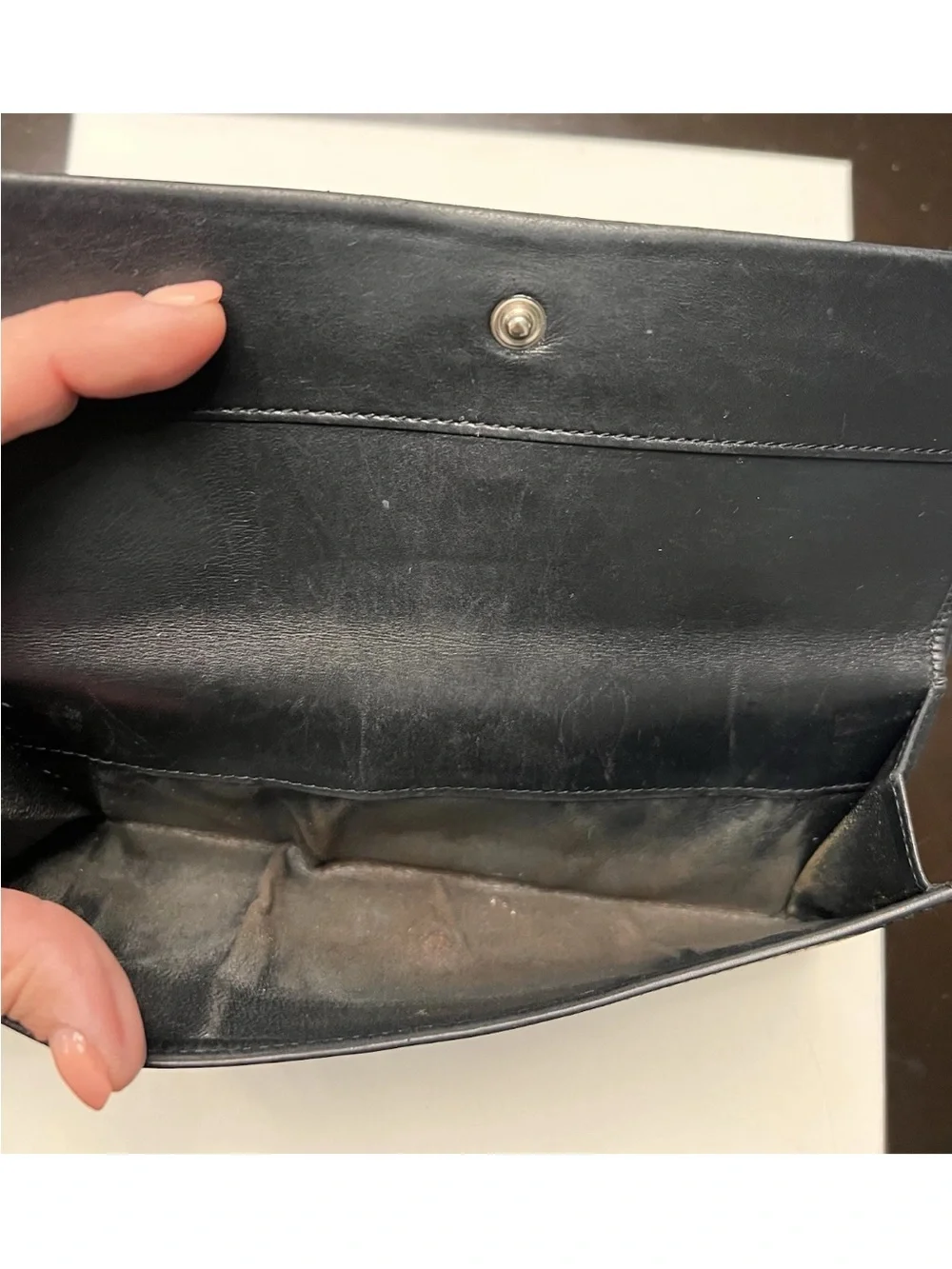 Authentic Gucci Black Perforated Leather Interlocking G Continental Wallet w/COA - Picture 5 of 6